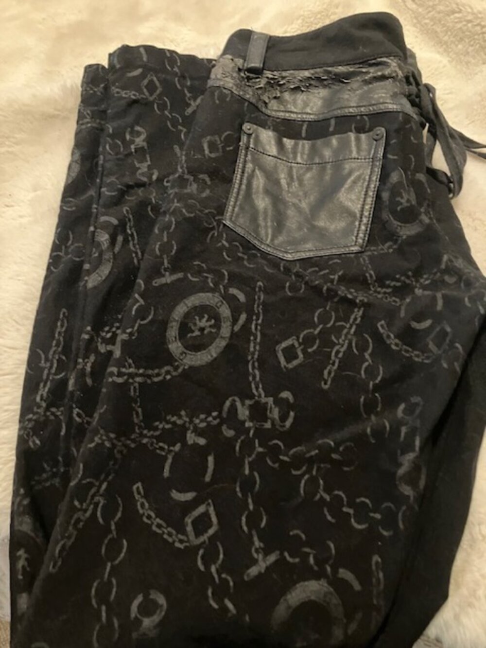 Punk Rave Pencil Pants with chain pattern - NWOT - Picture 2 of 4